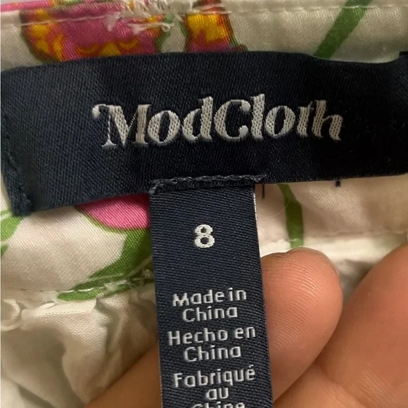 Modcloth A-Line Pink and Green /Skirt Resort Wear - Picture 6 of 9